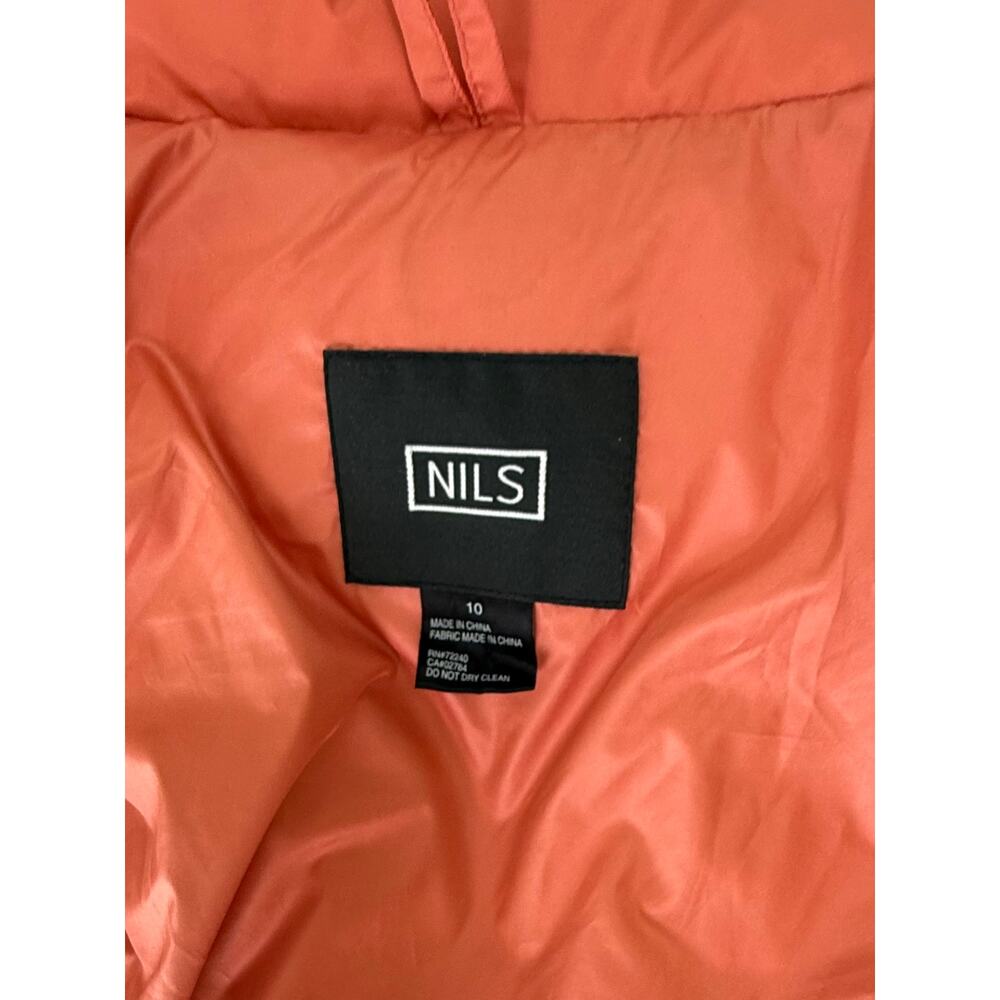 NILS Sz 10 Apricot Orange Down Puffer Vest Slim Fit Warm Outdoor Ski Snow - Picture 9 of 9